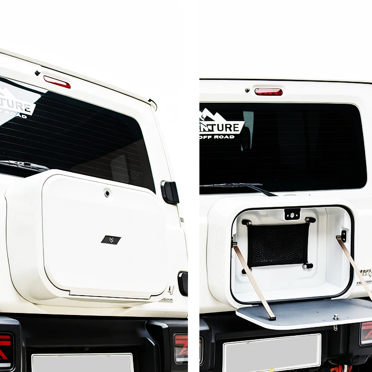 Heavy Duty Camping 4x4 Accessories Tailgate Storage Box Folding Table Rear Door Mounted Organizer for Suzuki Jimny
