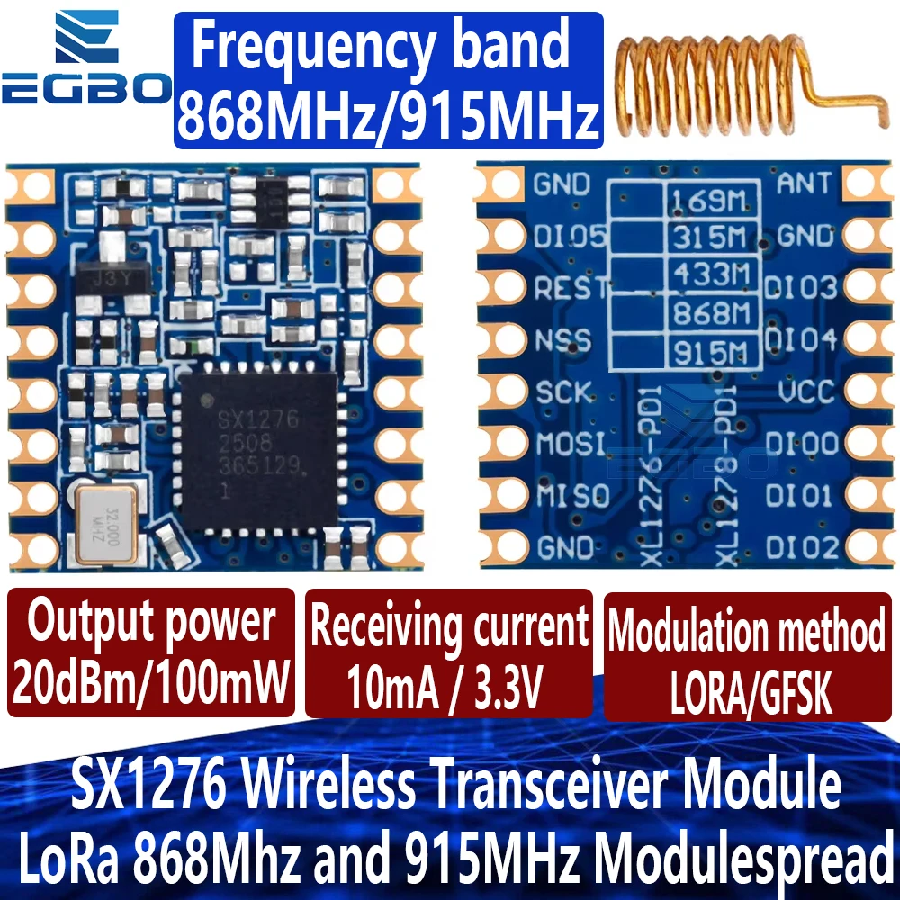 SX1276 Modul Transceiver Nirkabel Lora 868Mhz 915MHz Modulespread Spectrum Komunikasi Nirkabel Jarak Jauh LORA / GFSK ESP32