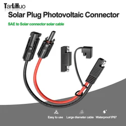 Solar Plug to Sae Plug 30A Photovoltaic Connector 10AWG Sae to Solar Connection Cable Energy Storage Battery Waterproof Plug