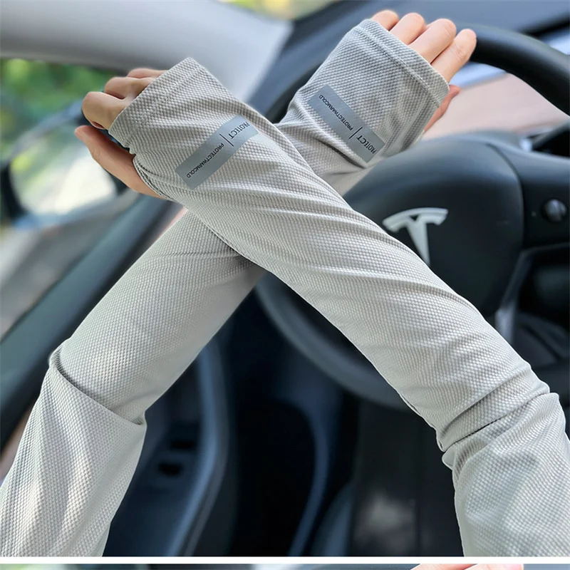 Mangas de hielo con protección UV para hombres y mujeres, protección solar para el brazo, ciclismo al aire libre, conducción, guantes absorbentes de sudor, Verano