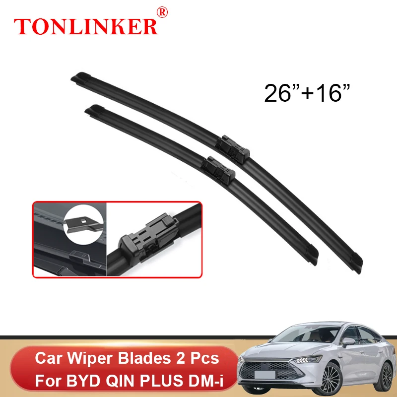 

TONLINKER Wiper Blades For BYD QIN PLUS DM-i EV 2021 2022 Car Accessories Front Windscreen Wiper Blade Brushes Cutter Auto Good