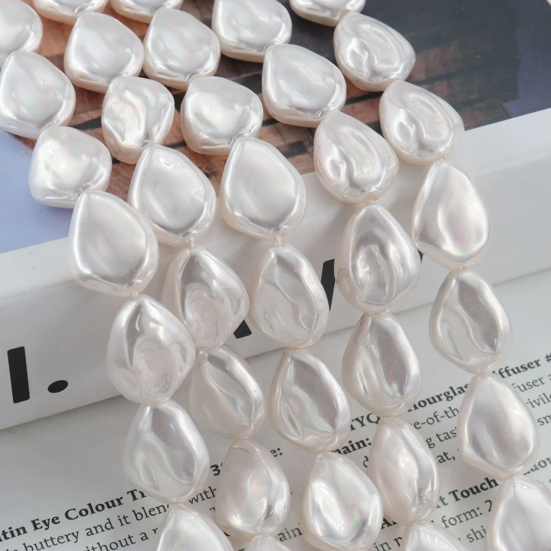 Bright Color Button Shape Baroque Crystal Faux Pearls, DIY Jewelry Making Accessories for Necklace Bracelet Hair Tie Earrings