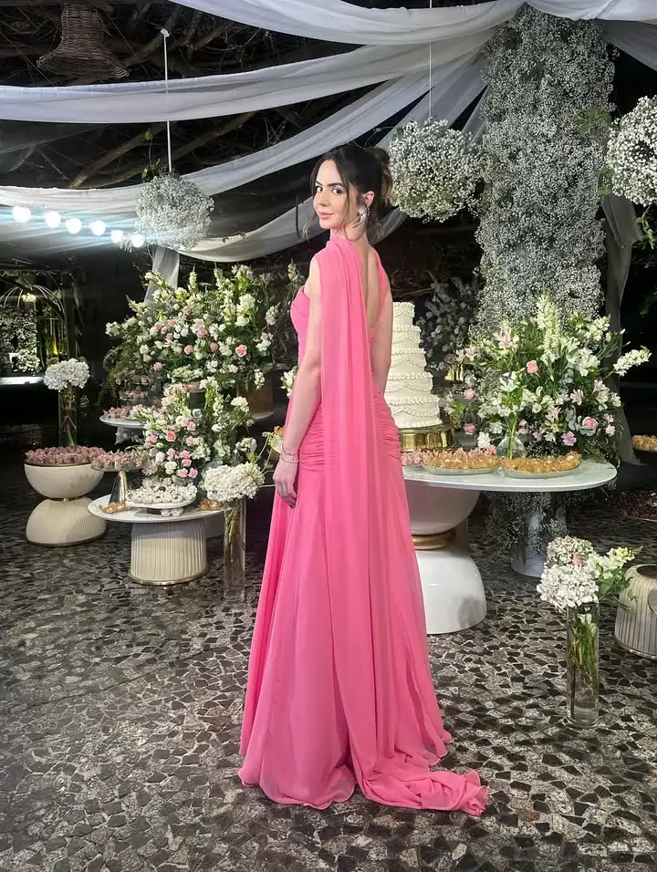 Thinyfull linha a vestidos de baile sem mangas plissado vestido de festa à noite longo ocasião especial vestido robe de soirée personalizado