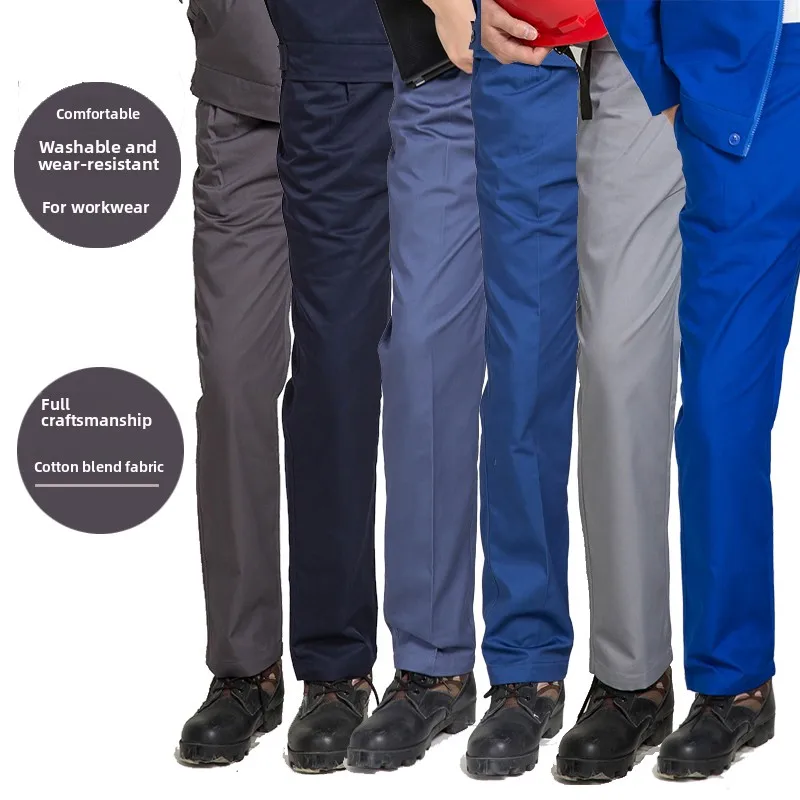 

Men's Work Trousers Loose Fit Dirt Resistant Spring Autumn Chef Workwear Heavy Duty Cotton Blend Fabric Youth Factory Workers