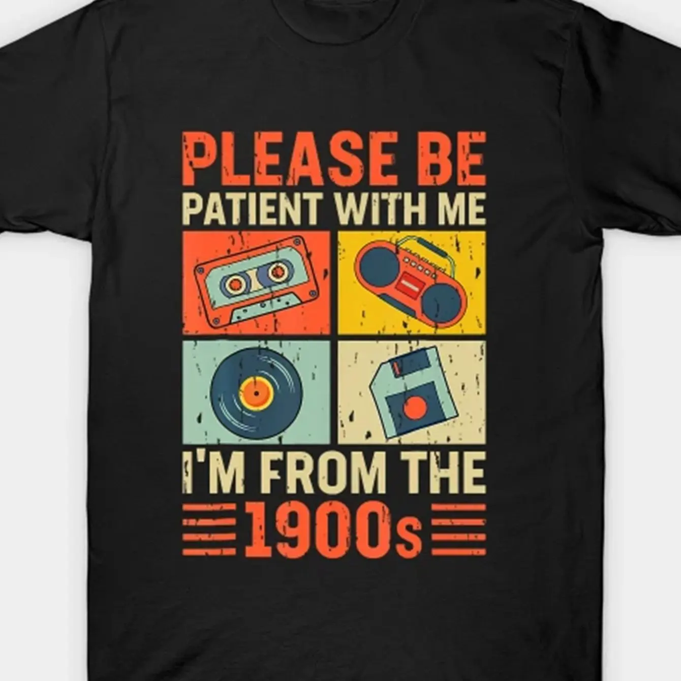 Пожалуйста, будьте терпели со мной, я от 1900-х годов, забавная футболка, мужская модная футболка с коротким рукавом