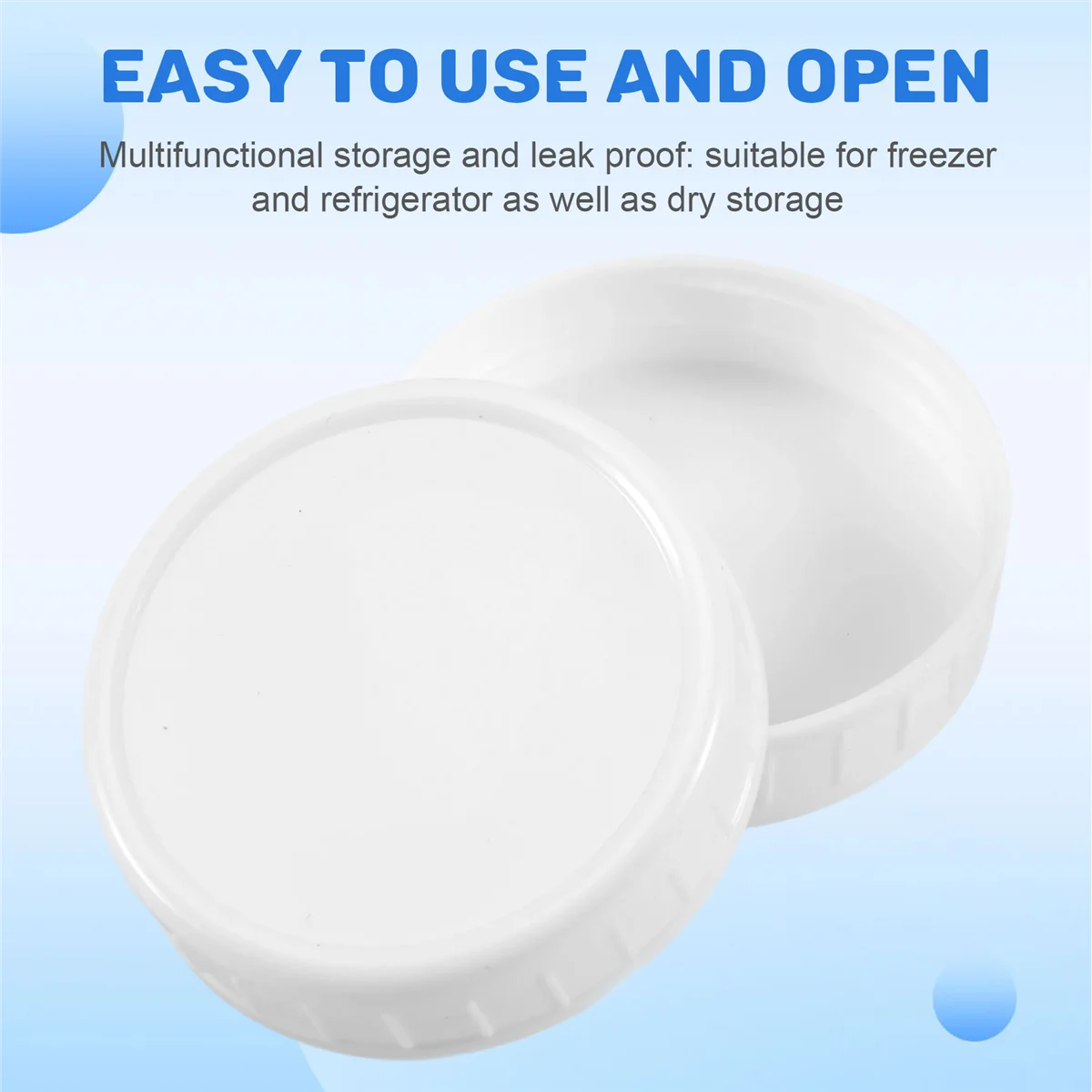 Regular Mouth Lids for Mason Jar Lids Plastic Storage Caps for Mason Canning Jars and More, Standard, Dia 70mm