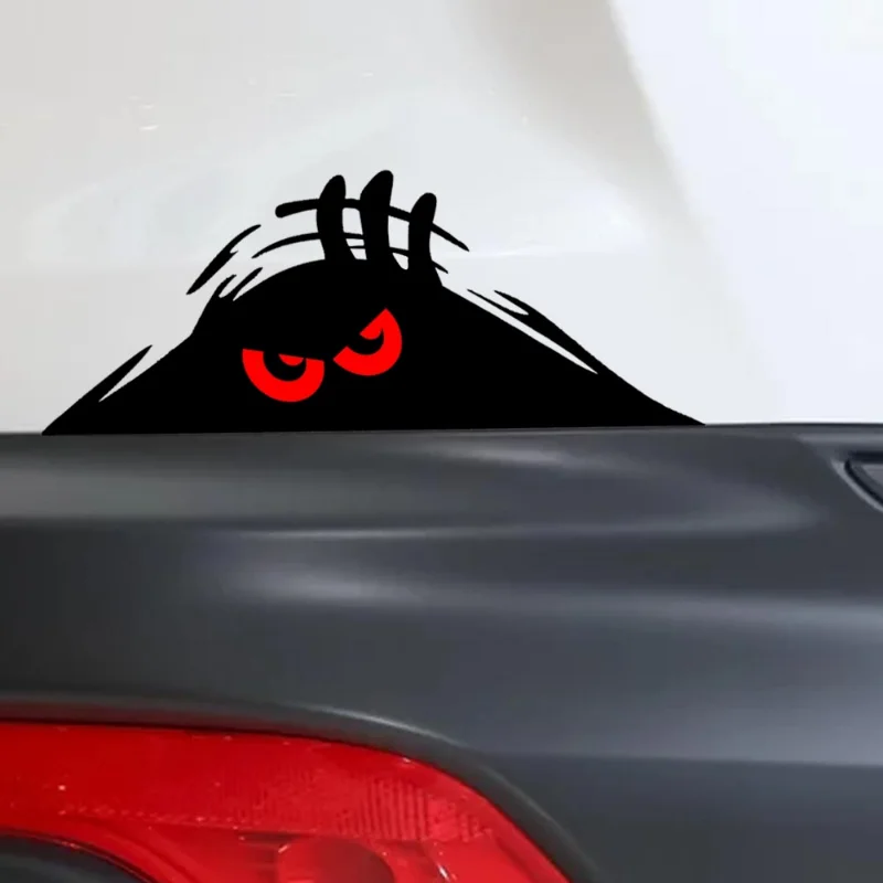 

Funny Car Sticker Red Eyes Monster Peeper Styling Auto Motorcycle Window Door Body Side Bumper Cartoon Decor Sticker Accessories