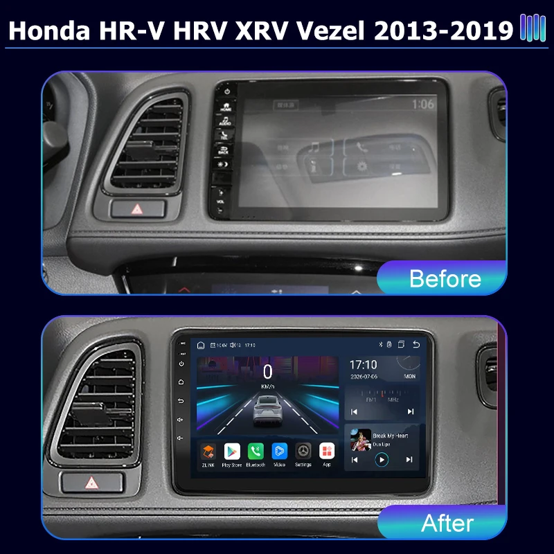 AI VOICE Android Car Radio Multimedia player for Honda  HR-V HRV XRV Vezel  GPS Navigation Stereo Screen Video Tape Recorder
