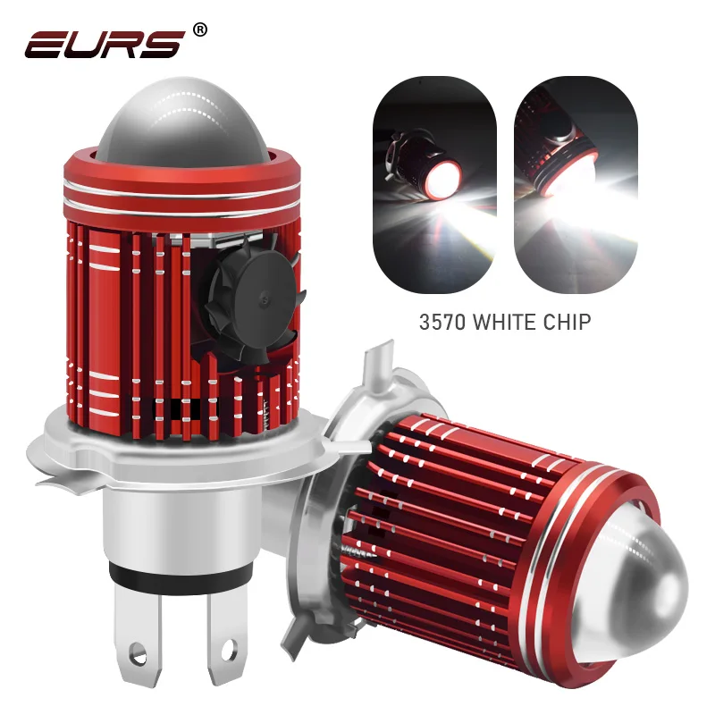 EURS Mini 1PCS Super Bright LED Motorcycle Lens Spotlight Aluminum Fan Car Bulb Motorcycle Headlight 12V 30W