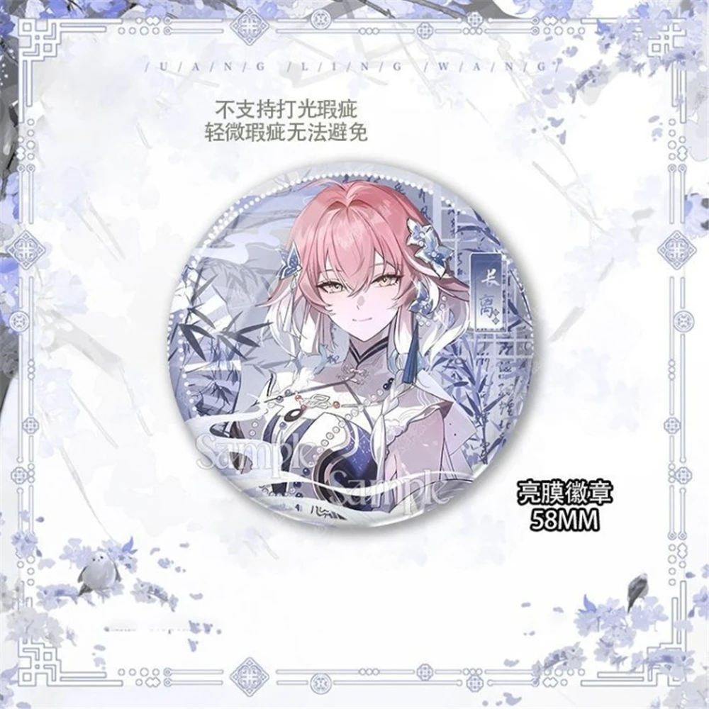 58mm Game Wuthering Waves Jinhsi Changli Youhu Cosplay COSTUME Badge Pin SPTE Tinplate Brooch﻿