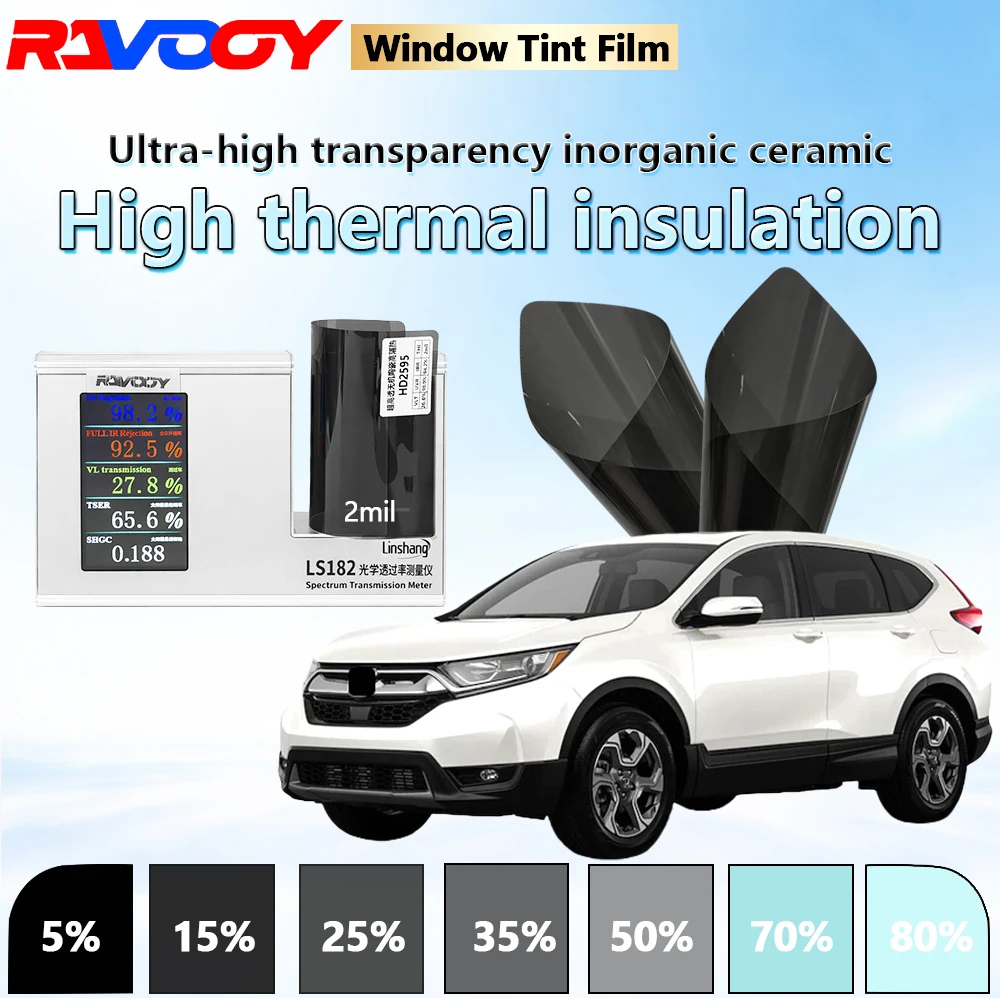 

HD2595 Ultra High Transparency Inorganic Ceramic Automotive Window Tint Film 2mil 27.8% VLT High Thermal Insulation 152CMX30M