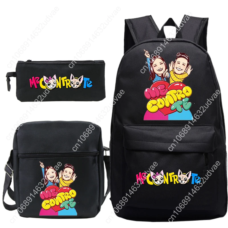 3PC-SET Me Contro Te Schoolbag Kids Recharged Backpack Student Me Contro Te Backpack Boys Girls Cute Cartoon School Bag Mochila