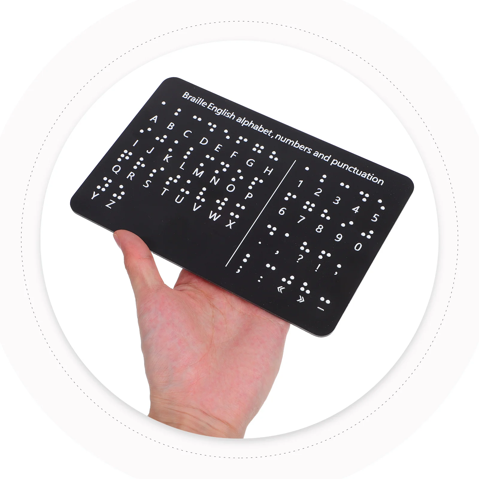 

Braille Alphabet Board Raised Dots Numbers Punctuation Learning Fingerboard Beginners Teaching Aid Blind Black