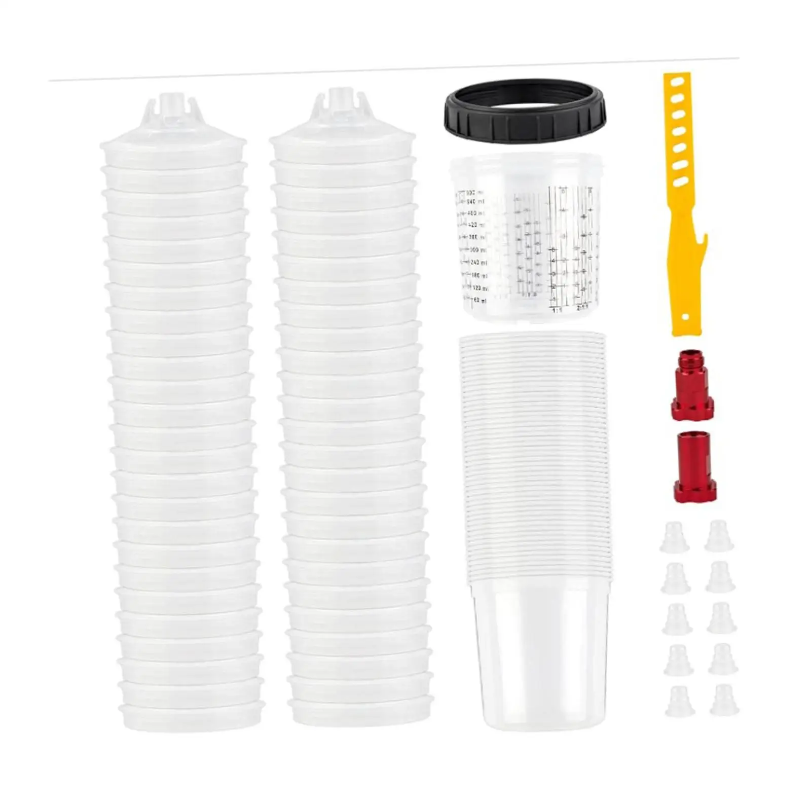 

Disposable Paint Sprayer Mixing Cup Kit 1 Paint Stir Stick 10 Plugs Compatible Traditional Series Spray Mixing Cup System