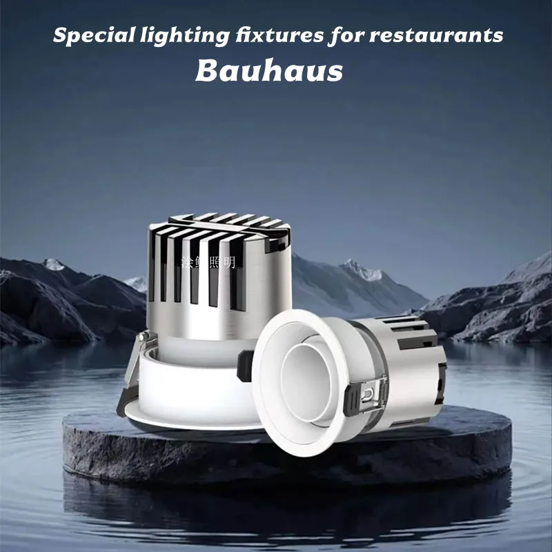 Embedded Restaurant-Specific LED Lights with Anti-Glare Function and 30° Adjustable Design. Bauhaus Style LED Downlight 7W 10W 1