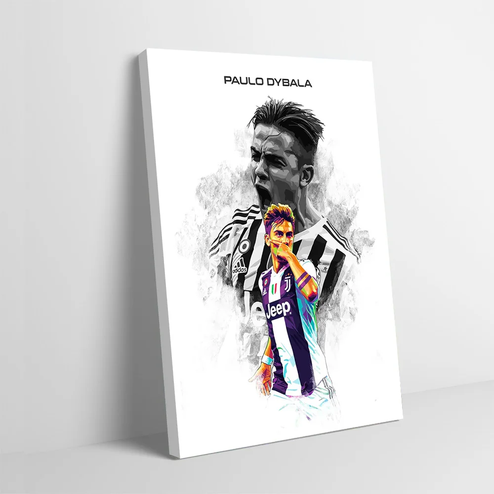 Paulo Dybala-Póster impreso de retrato colorido, imágenes personalizables, cuadro sobre lienzo para pared, regalo para decoración de juegos y hogar