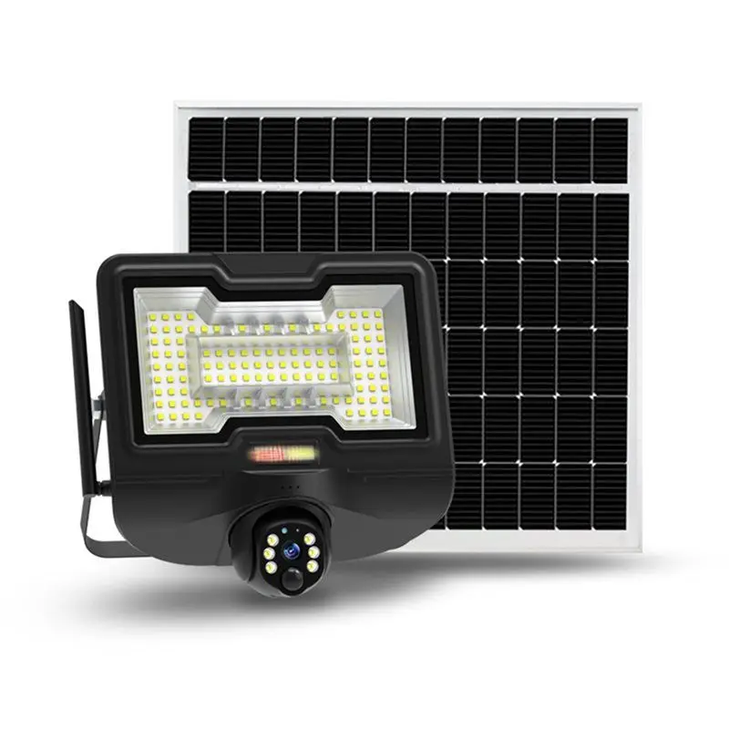 B18B Flood Light 600W& Solar Powered Surveillance Camera 4K HD 3MP For Outdoor Garden Orchard Farm 360° IP65 Waterproof