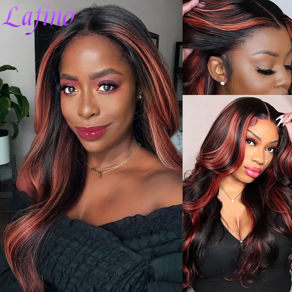 

1B30# Highlight Wig Human Hair Brown Ombre Body Wave HD Lace Wig 13x4 13x6 Colored Human Hair Frontal Wig Brazilian Wigs on Sale