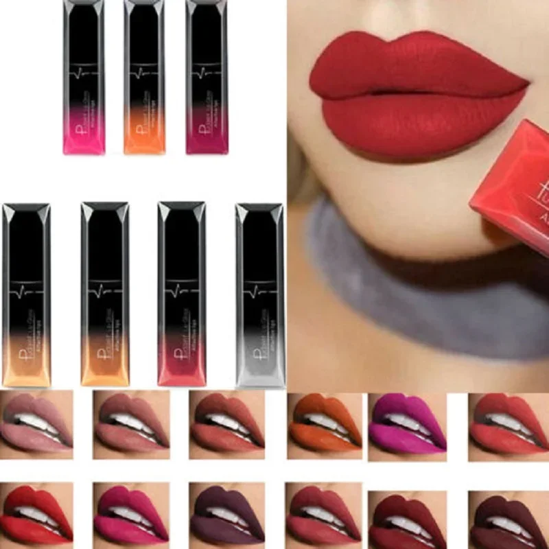 Matte Velvet Lip Gloss Lipstick Glossy Nude Sexy Red Lip Tint 21 Colors Waterproof Long Lasting Women Fashion Lips Makeup 1PCS