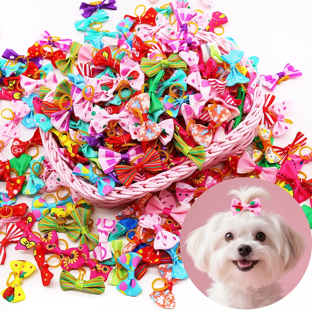Großhandel Haustierzubehör: Mehrstilige Hundehaarschleifen, Gummibänder, Tierpflegezubehör, Hundezubehör, Haarschleifen für Haustiere – Detail 2