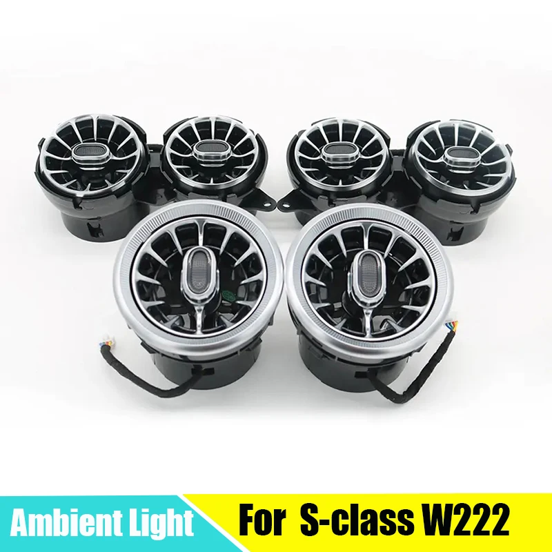 W222 Front And Rear Turbine Air Vent Outlet Atmosphere Light 7/64 colors Ambient Light For Mercedes S-class W222