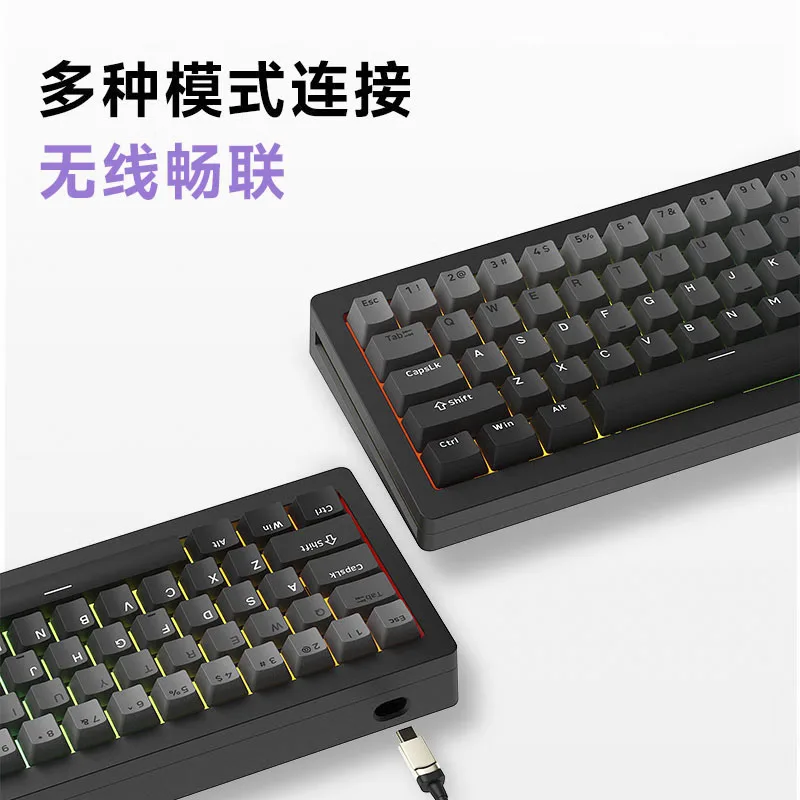 Akko Monsgeek 멀티 모드 기계식 키보드 65%, 알루미늄 CNC 개스킷 마운트 키보드, 핫스왑, 남향 RGB 백라이트, M7W