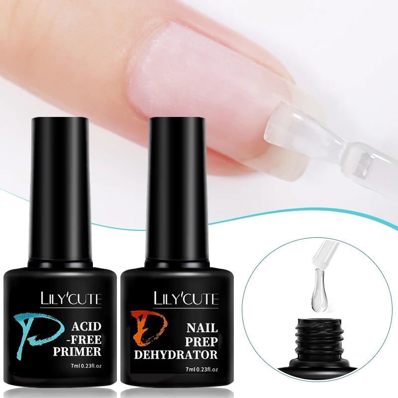 LILYCUTE 7ML เล็บ Prep Dehydrator ธรรมชาติเล็บเจลเล็บ Air Dry Soak Off Base Top Coat เล็บเคลือบเงาเล็บ