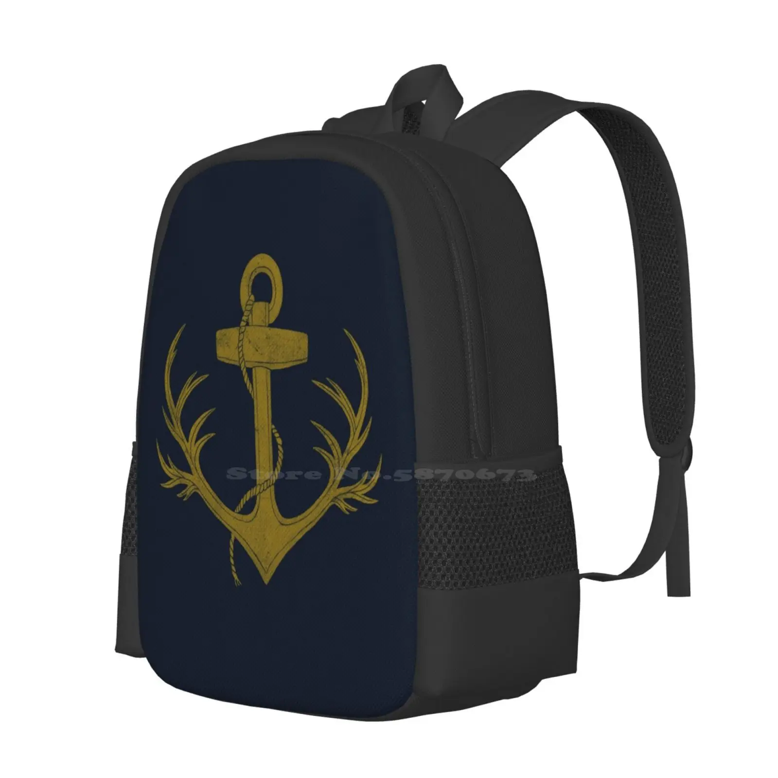 Antlered Anchor Hot Sale Schoolbag Backpack Fashion Bags Antlers Anchor Sea Sailing Ocean The Fan Brothers Fanbrothers Opifan64