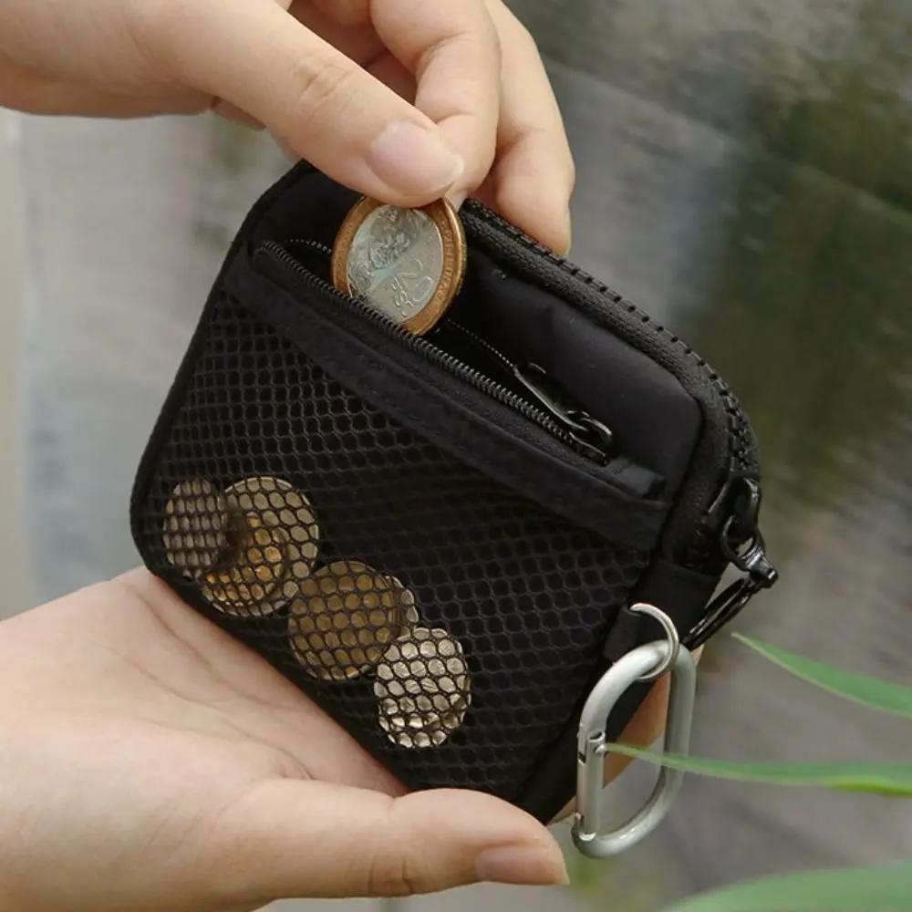 Nova cor sólida bolsa de moedas zíper resistente ao desgaste saco de dinheiro grande capacidade pequena carteira masculino feminino