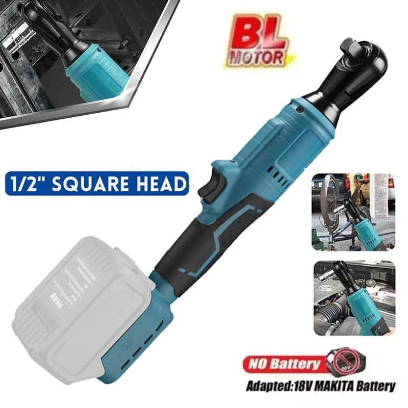 

Brushless Ratchet Wrench 1/2'' Electric Impact Driver 480N.M Cordless Screw Nut Repair Power Tools for Makita 18V Battery
