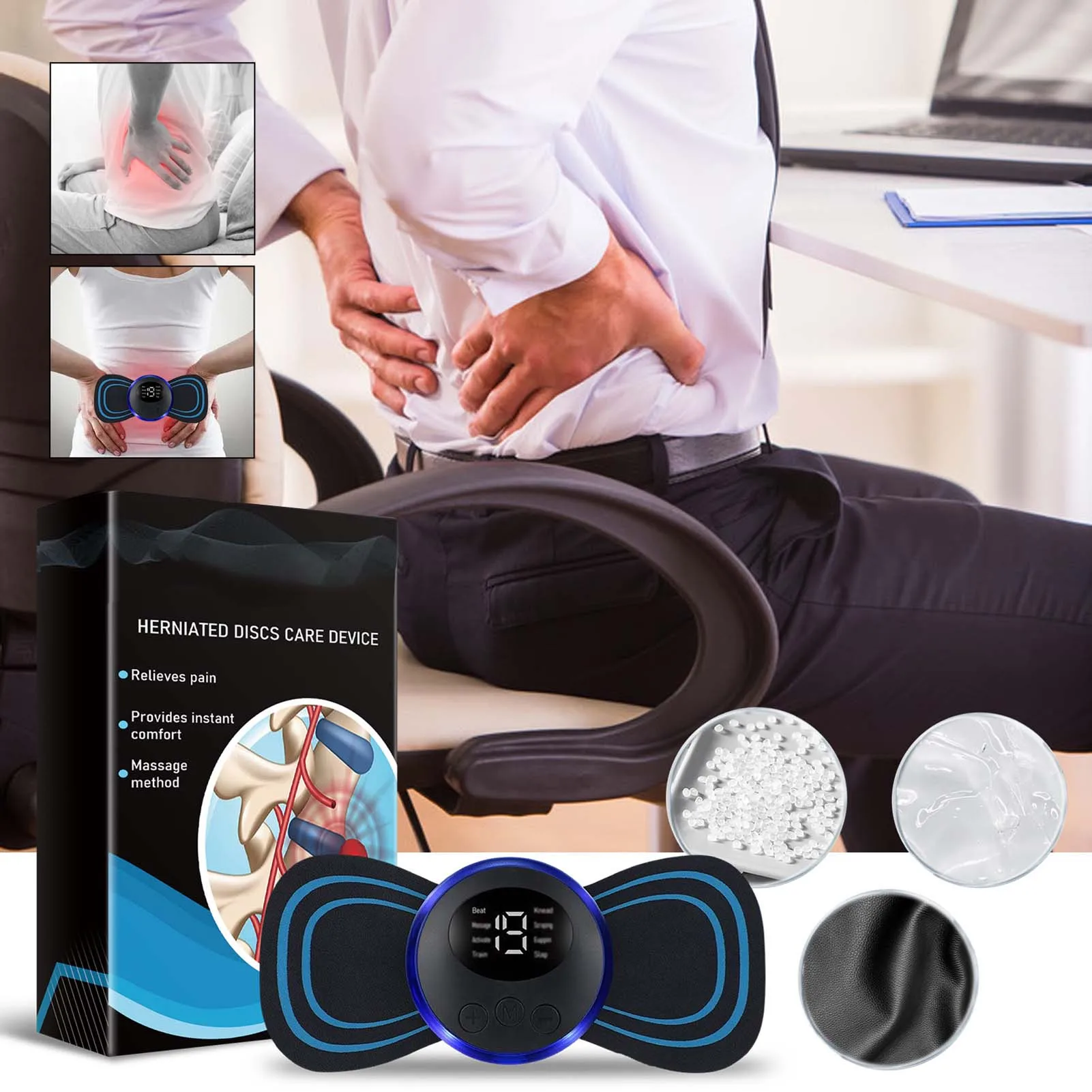 เครื่องนวดเอว Lumbar Spine Care Instrument อเนกประสงค์ Lumbar Cervical Tendon อุปกรณ์บรรเทาอาการปวดเหมาะสําหรับผู้ชายผู้หญิงผู้สูงอายุ