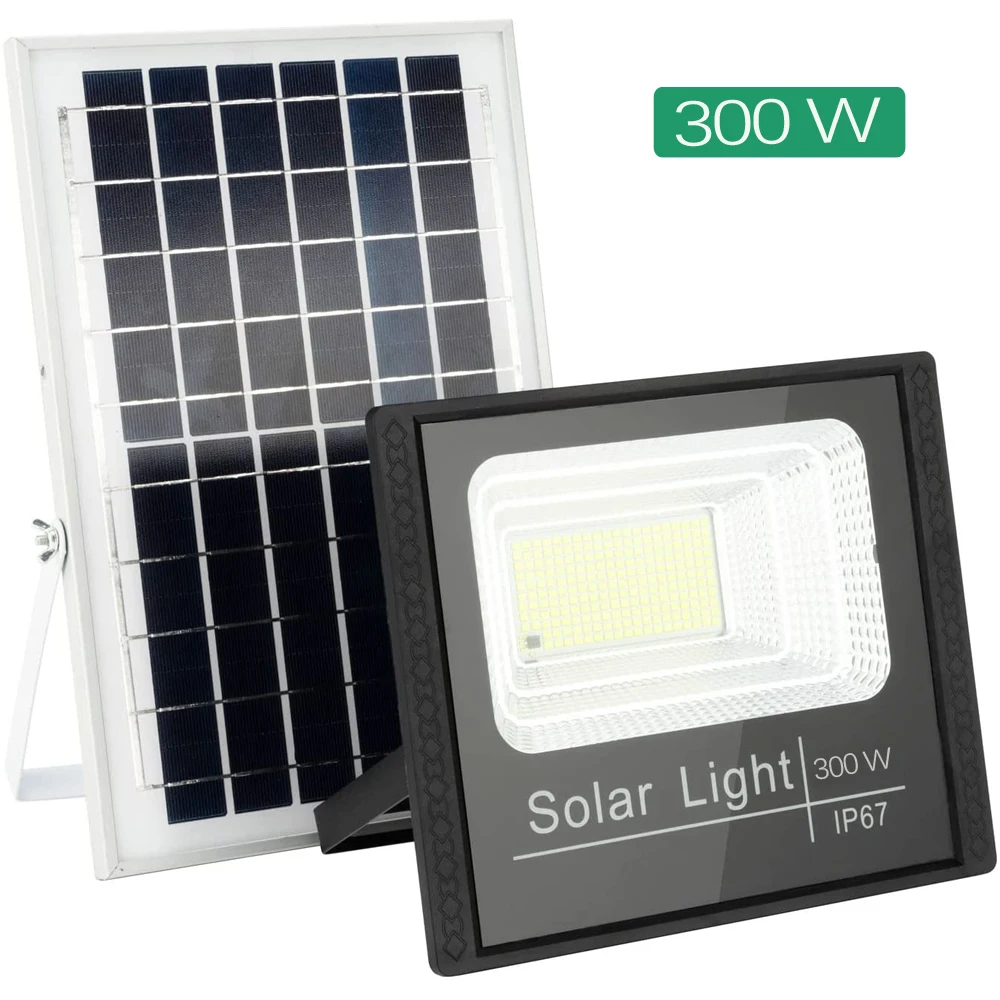 

300W Solar Lights Outdoor Solar lamp Remote Control Solar Powered Flood Light IP66 Waterproof for Yard Swimming Pool