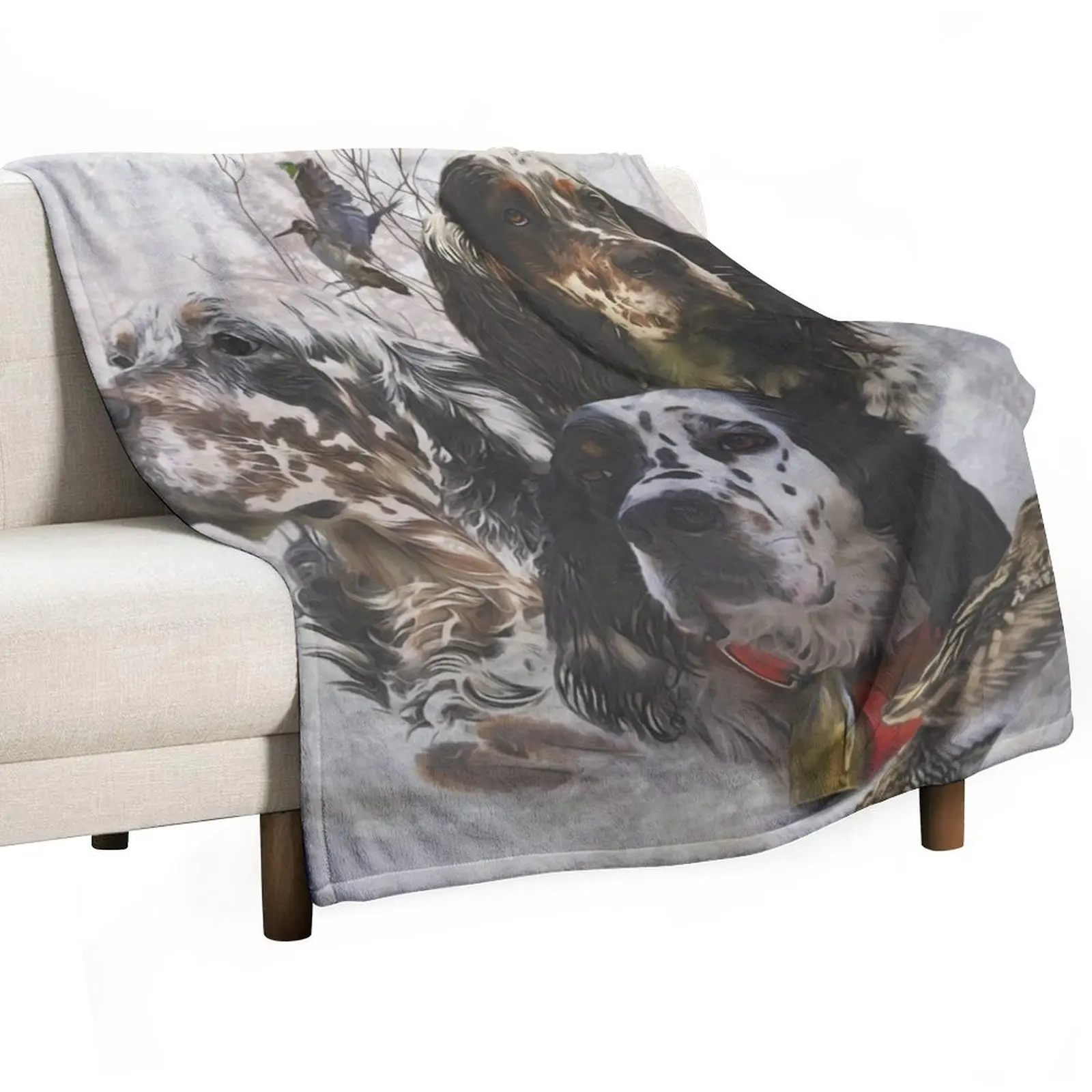 

English Setter , Woodcock Hunting Season Throw Blanket Sofa Quilt Decorative Throw Luxury Designer For Baby Blankets