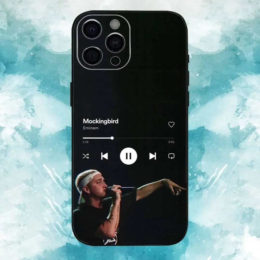 حافظة هاتف R-Rapper T-Tobey E-Eminem لهاتف iPhone17,16,15,14,13,12,11 Plus، Pro Max غطاء أسود ناعم #2