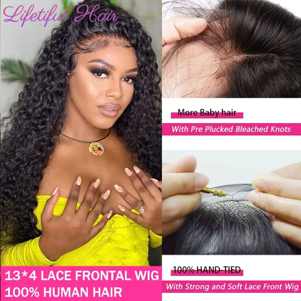 220 Density Water Wave 28 Inch Curly Wigs Human Hair 13x4 Transparent Human Hair Lace Frontal Wig For Women Brazilian Hair Wigs