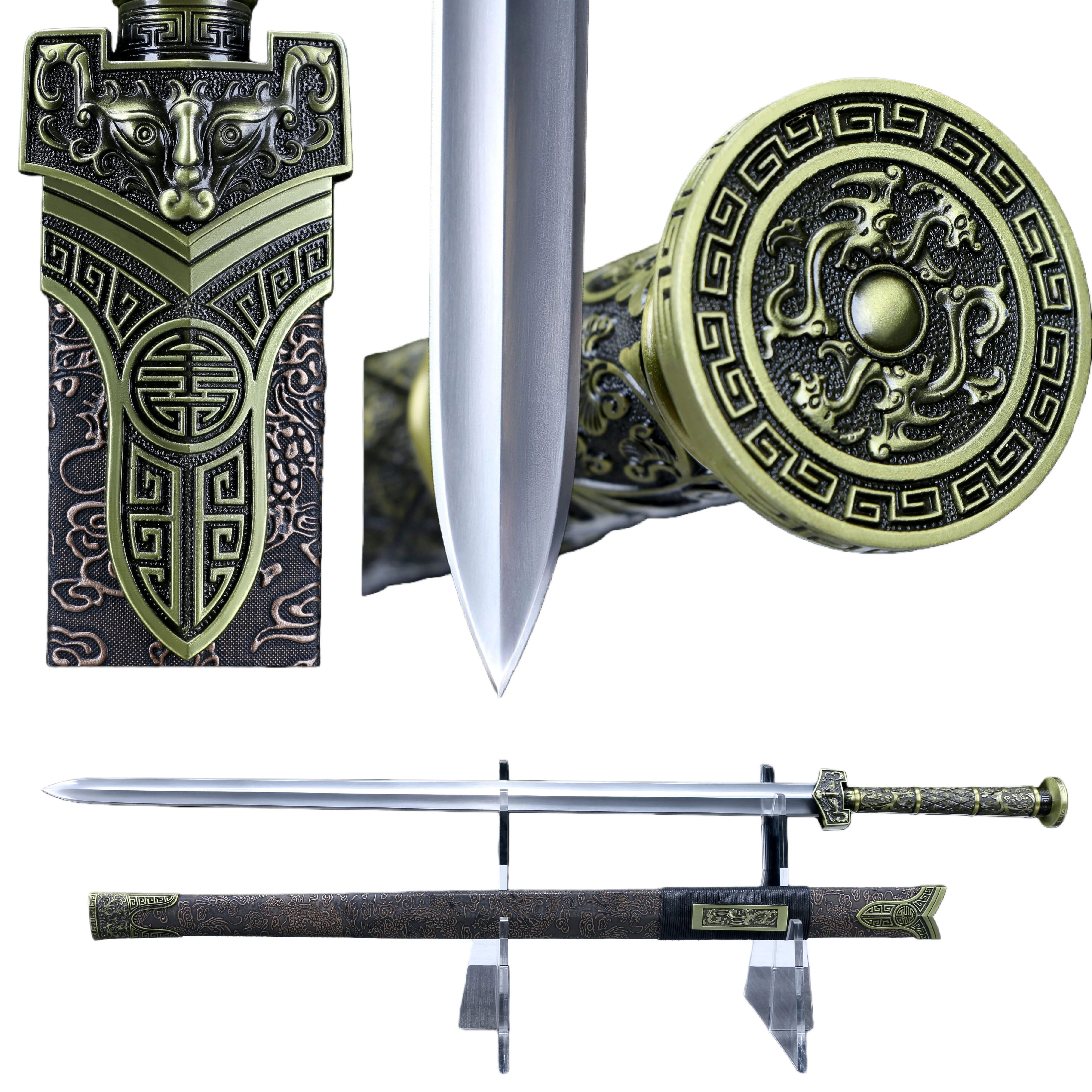 Medieval alien mystery rune Templar Knight sword cosplay Sharp fighting katana ninja samurai sword King martial arts enthusiast