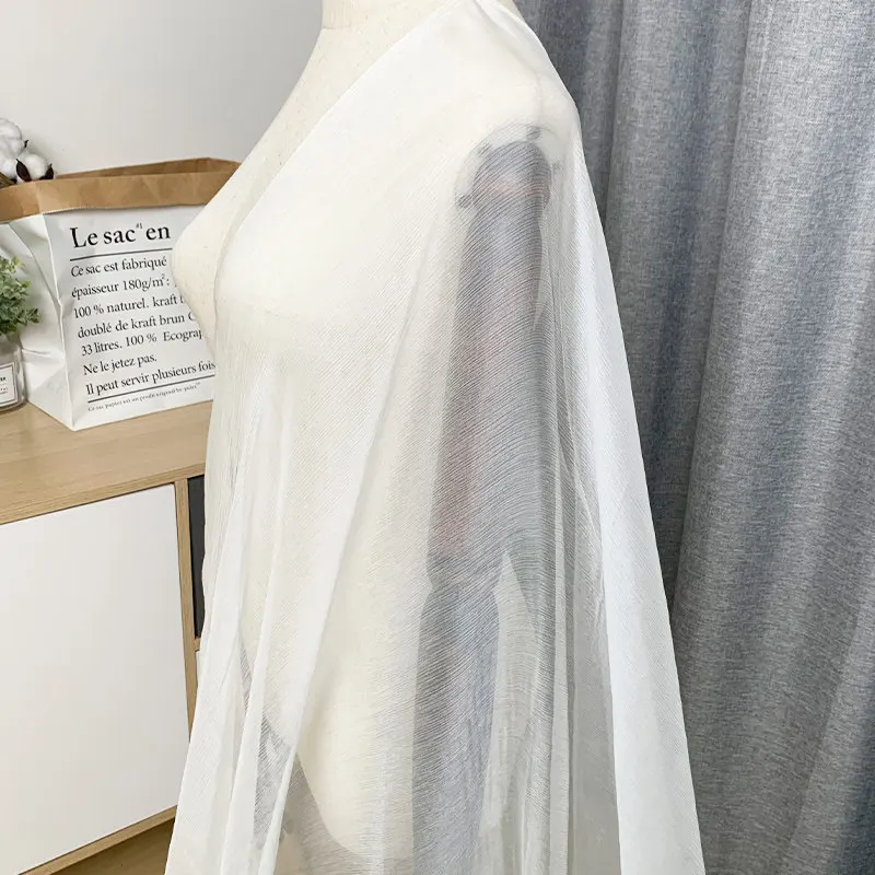 White natural mulberry Silk Crinkle Yarn Fabric for DIY Sewing Dyeing Printing Refining White Embryo Clothing Fashion Cloth