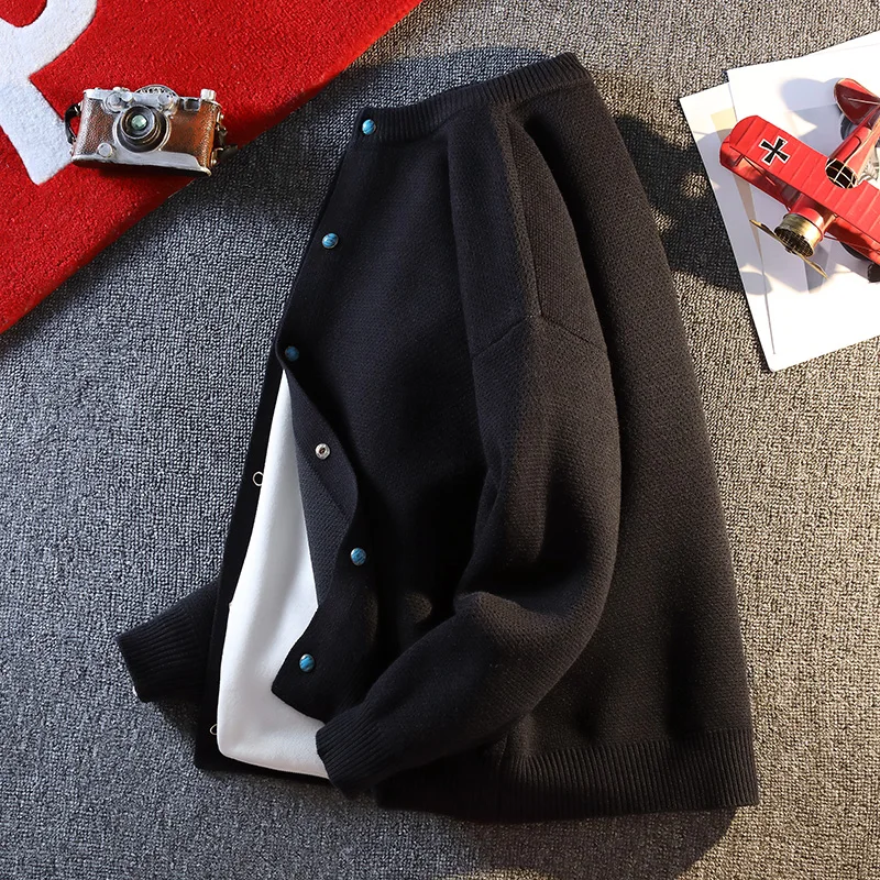 Men's Knitted Cardigan Round Neck Long Sleeve Button down Soft Fabric Casual Autumn Winter Warm Classic Fashion Men's Clothing