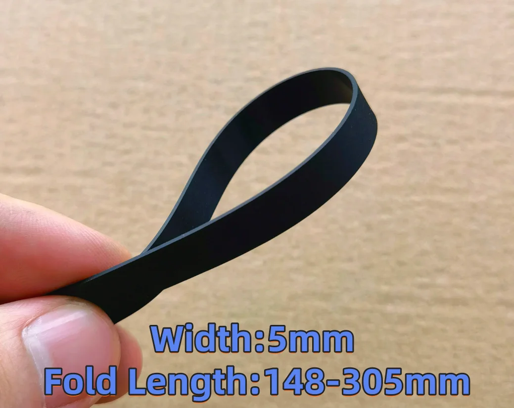 2pcs Fold length:148-305mm Width:5mm Thickness:0.6mm Flat Audio Driver Belt Audio Turntable Transmission Belt