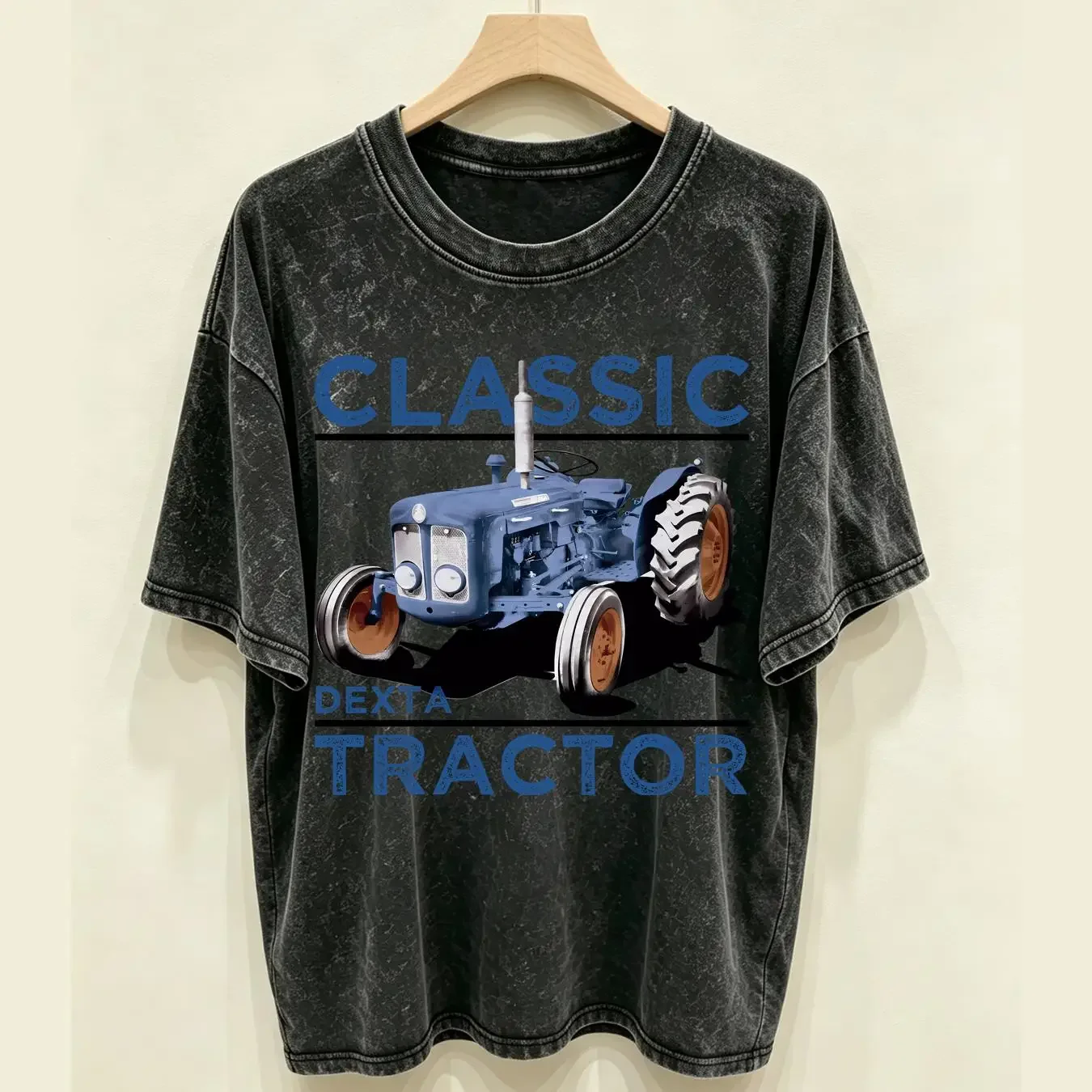 washed T Shirt Classic Tractors Fordson Dexta Inspired Retro vintage Washed Soft Stretched fashion Casual Comfortable graphic