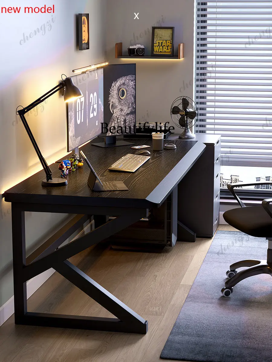 Solid wood large board bedroom study double computer desk desktop home deskN138