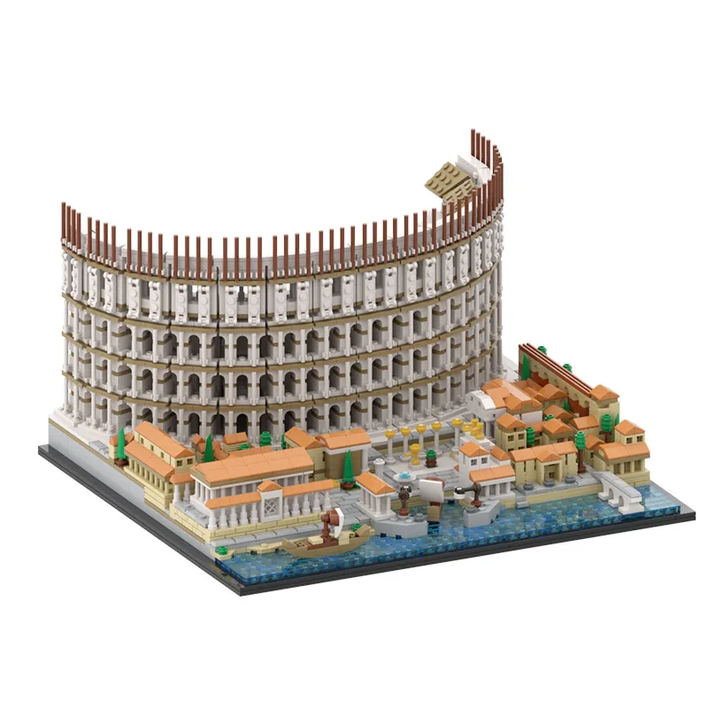 

MOC Roma Temple Colosseum Building Blocks Amphitheatrum Flavium Acropolis Castle 21058 Tower Parthenons Palace Bricks Toys Gifts