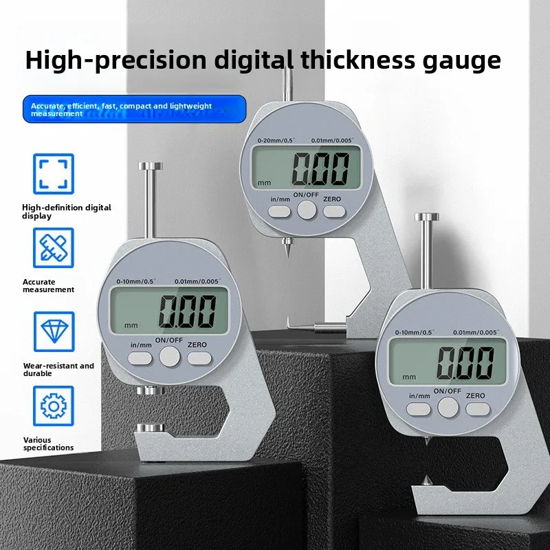 Digital Thickness Gauge 0.01mm Precision 0-10mm 0-20mm Flat