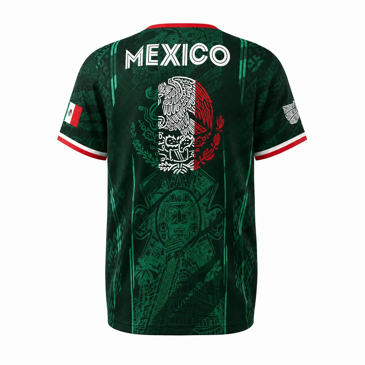 2026 Mexico Soccer Jersey Chichén Itzá Pyramid Graphic Retro Soccer T-shirt Men and Women Breathable Quick Drying Parent-child view 5