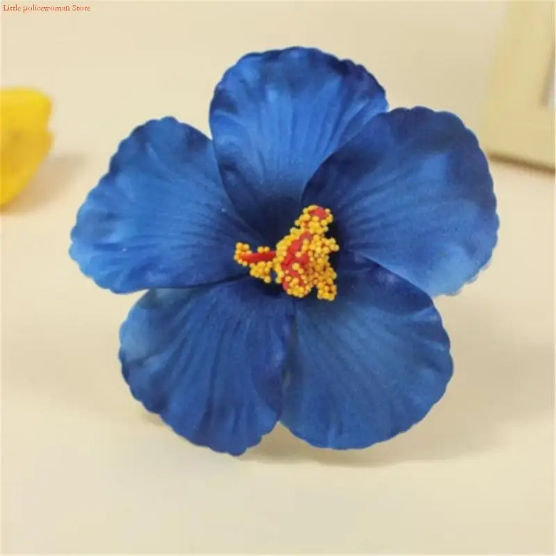 F92D Artificial Hibiscus Flower Hair Clip Strong Secure For Weddings Parties And Beach Vacation Women Hair Decoration