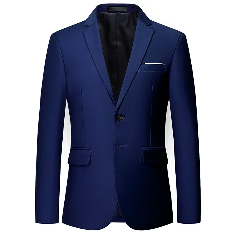 New listing luxury men\'s blazer large size 6XL Slim solid color jacket, fashion business banquet wedding dress jacket S-6XL