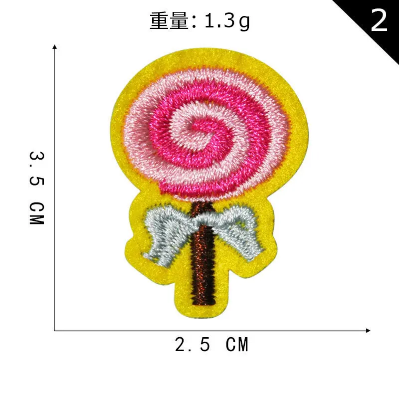 Donuts Candy Embroidery Applique Iron On Patches For Clothing Badge Fruit Chili Carrot Lollipop Sticker on Kids Clothes Patch