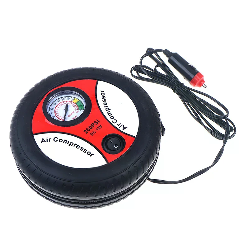 

12V Portable Tire Inflator Air Compressor Car Tire Pump With Tire Pressure Gauge For Car Bicycle Accessories