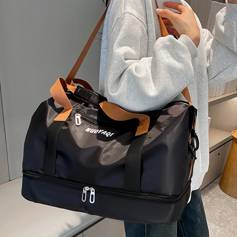 20-35L Travel Handbag Short-Distance Luggage Storage Bags Large Weekend Overnight Daypack Dry Wet Duffel Pack with Shoe Pocket