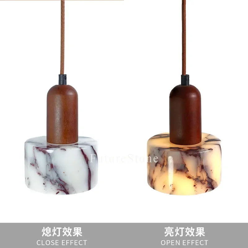 Japanese-style wabi-sabi natural purple marble bedroom bedside chandelier corridor light bar entrance island staircase light